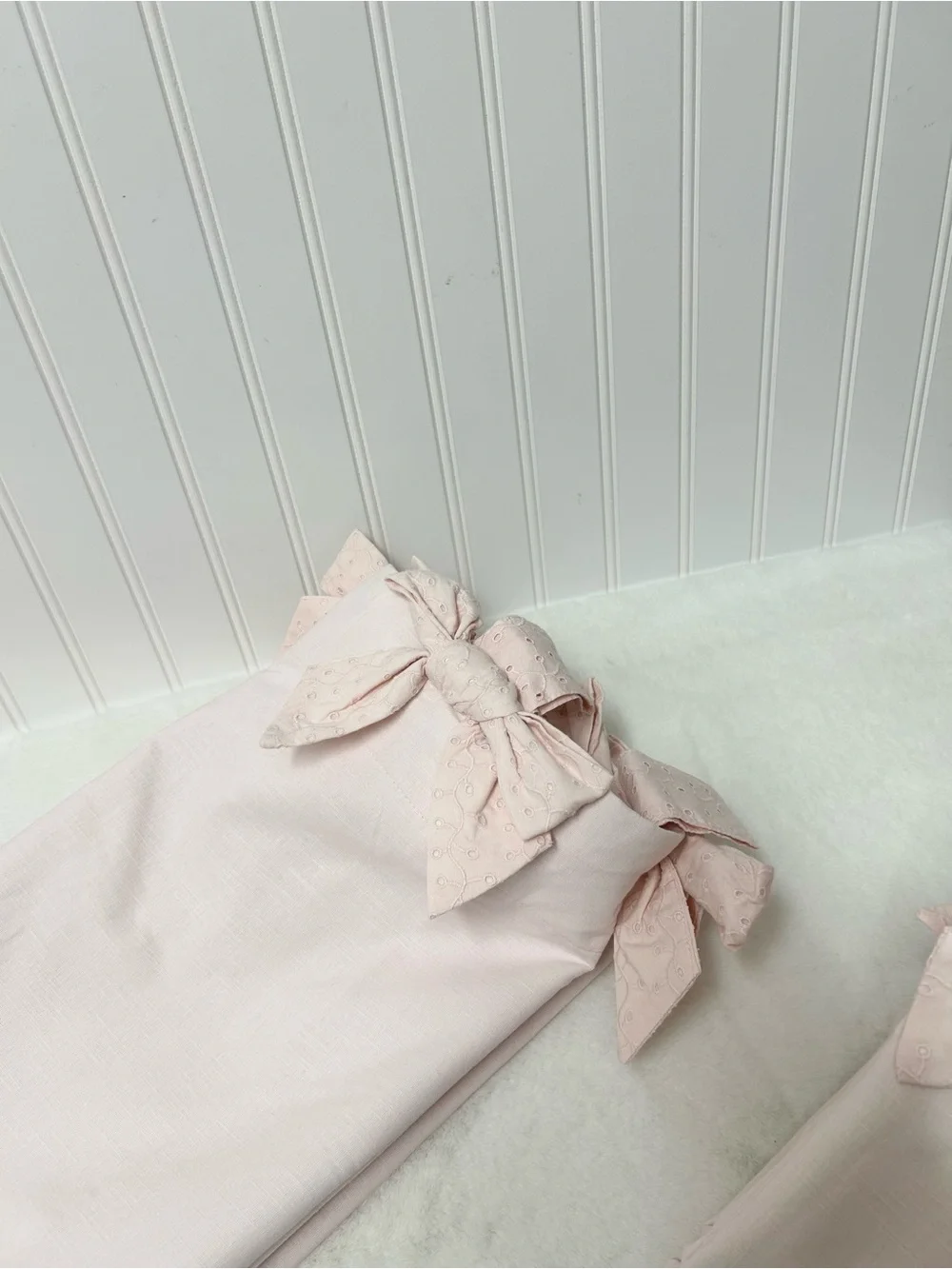 Pottery Barn Kids Tie top eyelet drapes 84”